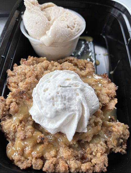 Vegan apple pie crumble a la mode!  at Wok in the Park in St Louis Park