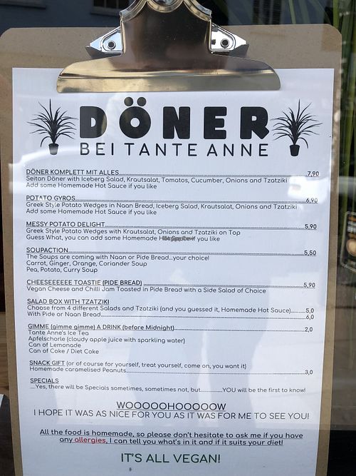 Menu looks interesting  at Döner Bei Tante Anne in Norwich