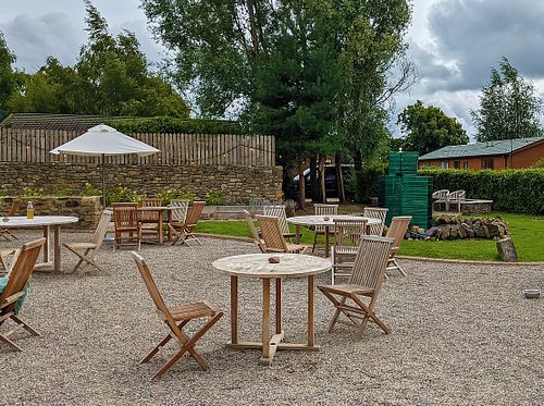 Outdoor seating at Hindelinis in Clitheroe