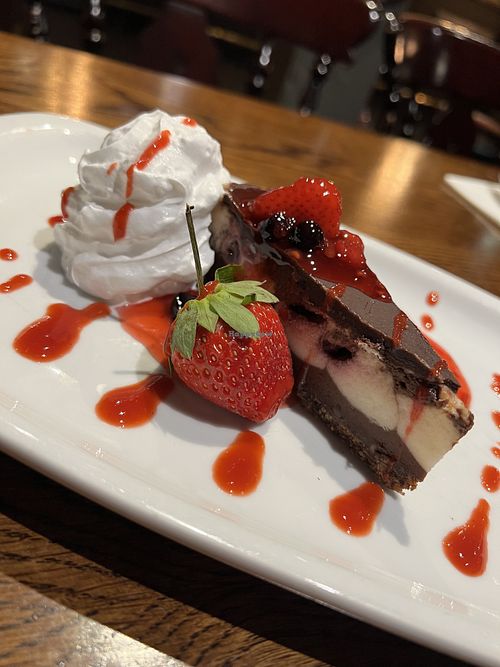 Vegan chocolate and berry cheesecake  at Ben Nevis in Fort William