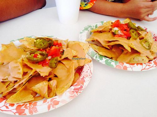 Most awesome nachos! Sauce is homemade and better than store bought vegan cheese. at Loving Hut in Arlington