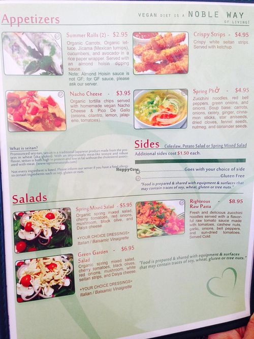 Appetizer, soup, salad at Loving Hut in Arlington