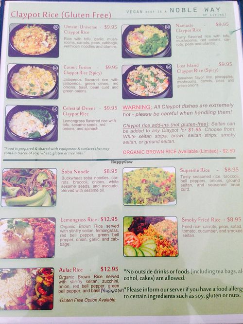 Rice dishes  at Loving Hut in Arlington