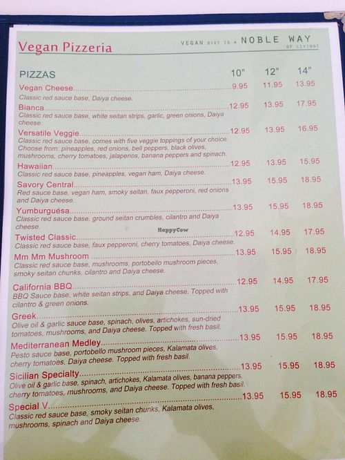 Pizzas at Loving Hut in Arlington