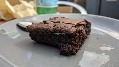 Chocolate brownie at The Old Barn Tearoom in Malham