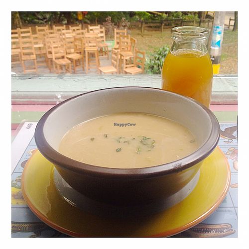 Soup and juice at Verdeo in Medellin