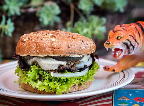 Veggie Burguer
with vegan option. at Verdeo in Medellin