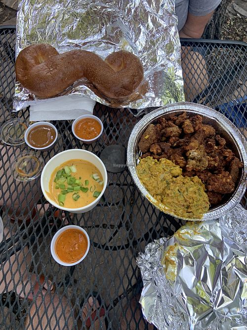 Wings, pretzel, beer cheez, mmmmmmm  at Blatch's Backyard BBQ in Salt Lake City