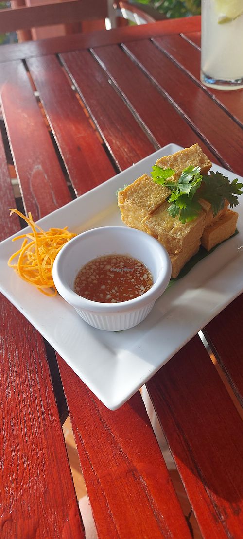 Tao Hu Thot (crispy fried tofu) at Thai Blue Elephant in Roatan