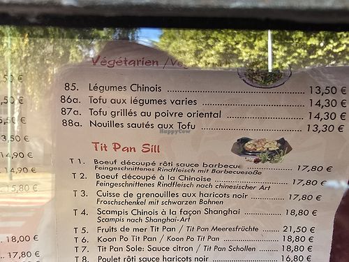 'Vegetarian' on menu ... at Fei Xiang in Echternach