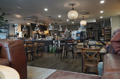 Seating area at Fika Cafe in Jakobstad