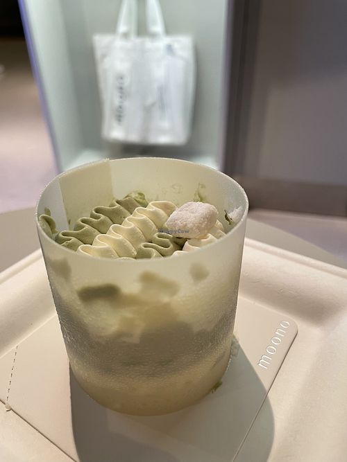 Pistachio lemon mousse cake  at Moono in Kowloon