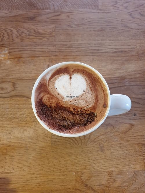 Plant based cacao drink  at The Wild Pear Bakehouse in Hoylake