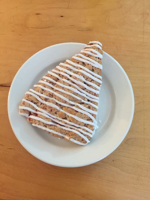Strawberry cream cheese scone at Mud Pie Vegan Bakery and Coffee in Kansas City