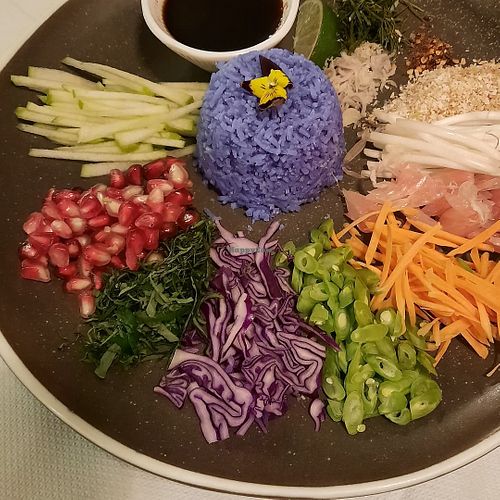 Pretty rice salad at Mali Vegan Thai in South West London