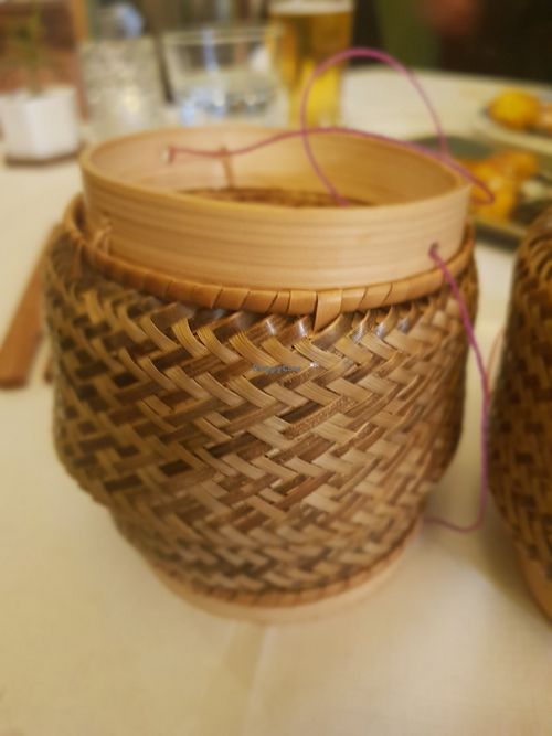 Sticky rice at Mali Vegan Thai in South West London