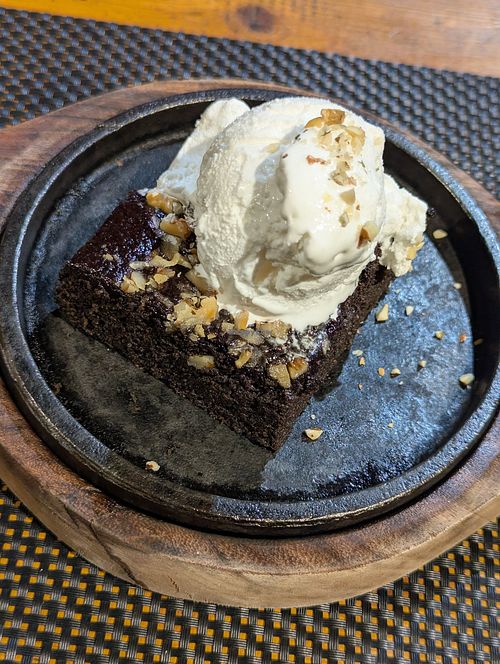 Sizzling brownie at Always Happy Food co. in Kathmandu