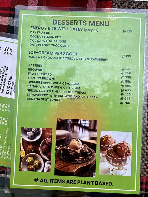Vegan dessert menu  at Always Happy Food co. in Kathmandu