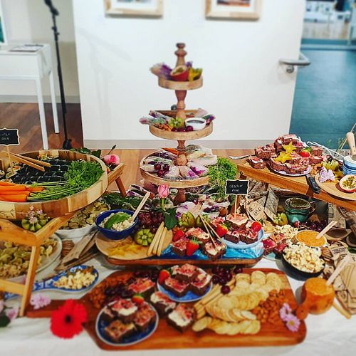 Grazing table at a gallery at The Vegan Fox in East Fremantle