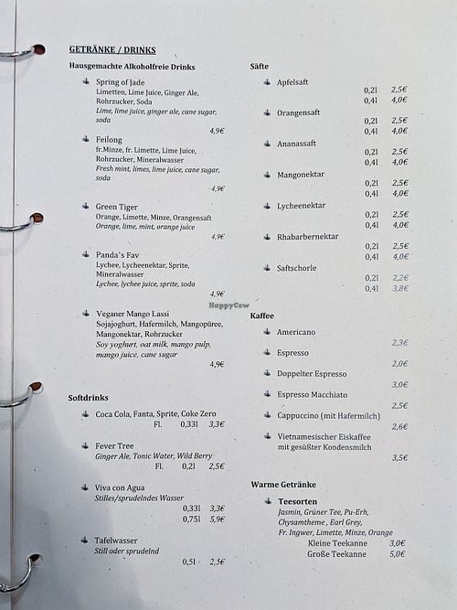 Page 6 of 7 of menu at The Butterfly Lovers at The Butterfly Lovers in Berlin