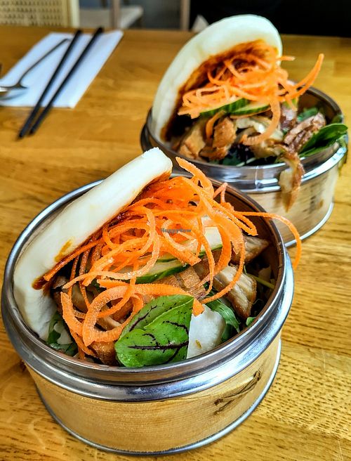 Steamed wheat buns with vegan duck at The Butterfly Lovers in Berlin