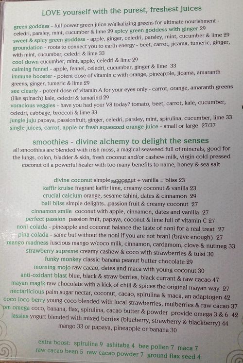 Soma menu p 004 at Soma Cafe in Ubud