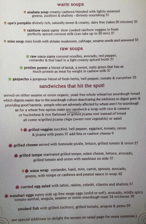 Soma menu p 009 at Soma Cafe in Ubud