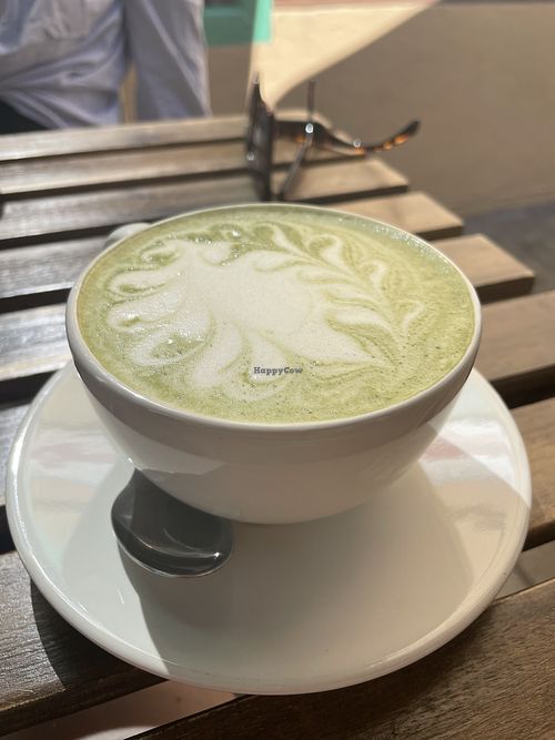 Matcha latte with oat milk  at REVIV in Malaga