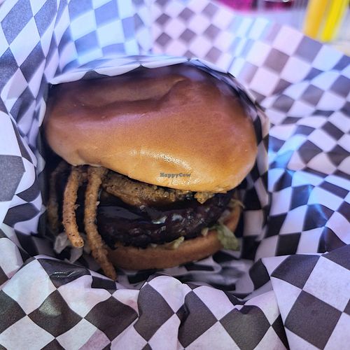 Burger at Vegan Junk Food in Portland