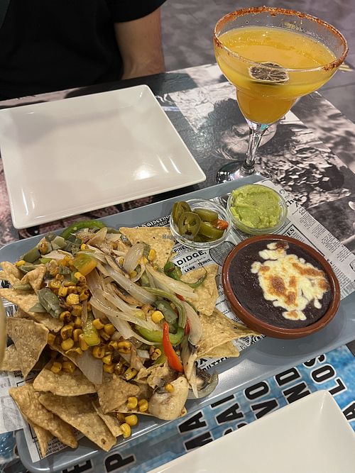 Vegetarian Nachos  at Santa Catrina in Cadiz