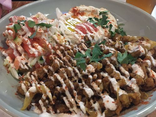 Vegan schawarma plate at Push Tak in Lisbon