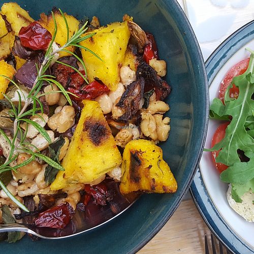 Lovely evening meal at Our Lizzy Cookery Courses in Malvern