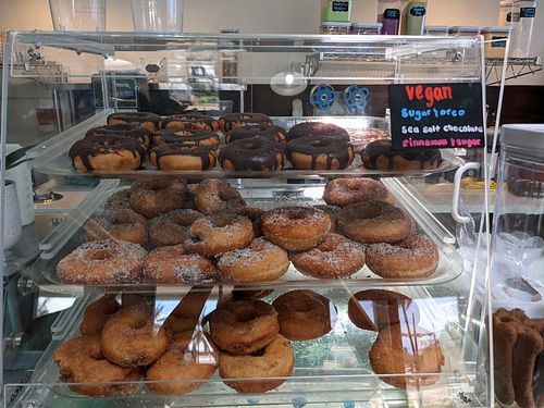 Vegan donut selection at Island Crave's Kauai in Kapaa
