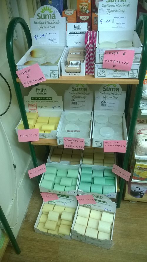 Natural soaps at Almonds and Raisins in Newcastle Upon Tyne