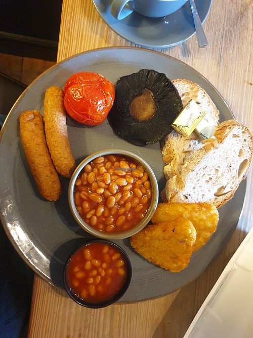 Vegan breakfast ask for extra of something else as they swapped the eggs for more beans for me. at The Red Lion in Woodbridge