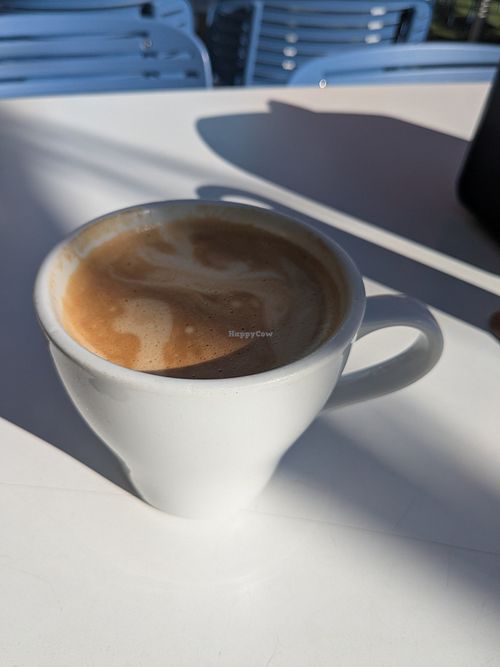 Rose latte with almond milk at Nectarine Grove in Encinitas