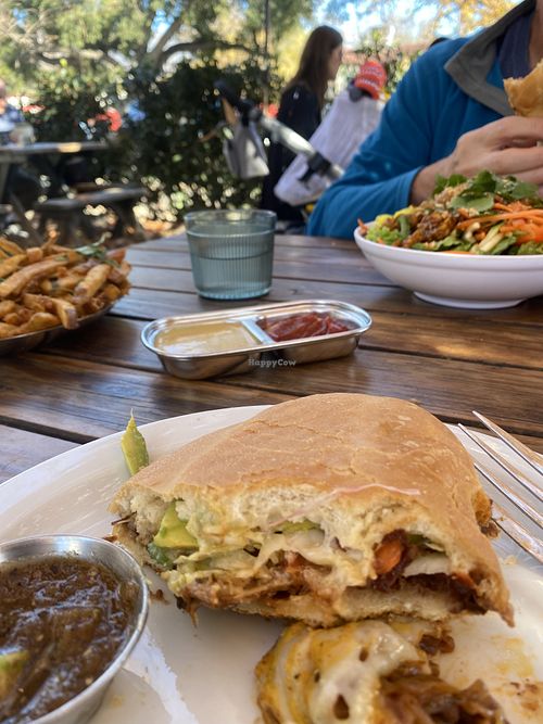 Jackfruit torta, gunpowder fries and tiger bowl   #Veganuary at Hip Vegan in Ojai
