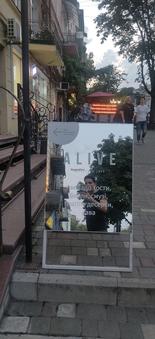 sign at Alive Superfood Cafe - Bunina St in Odessa