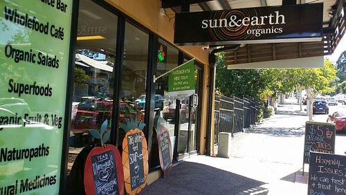 shop front at Sun and Earth Organics in New Farm
