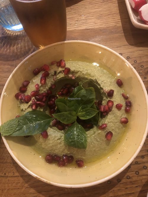 Hummus with pesto  at Elissar in Vienna