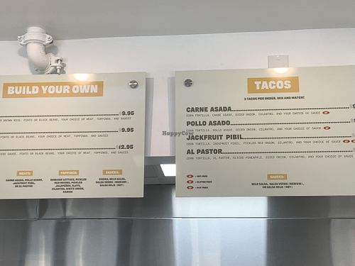 Menu inside restaurant 1 at Plantos in Riverside