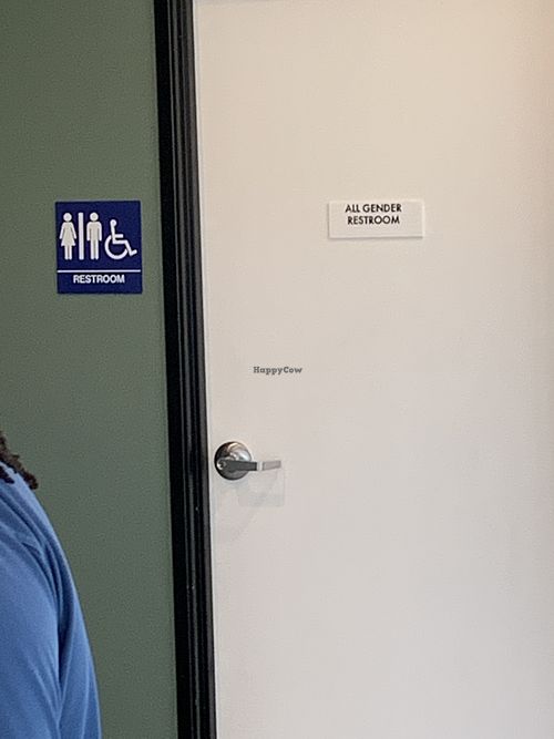 All gender bathroom inside restaurant  at Plantos in Riverside