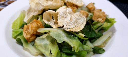 Vegetables with peanut sauce at Circle Point Vegan Eatery in Jimbaran