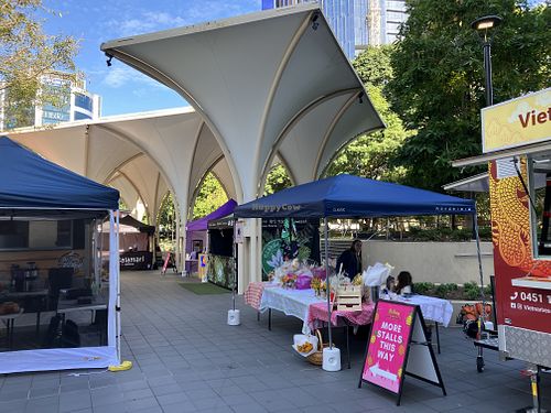 Stalls  at City Farmers Markets in Brisbane