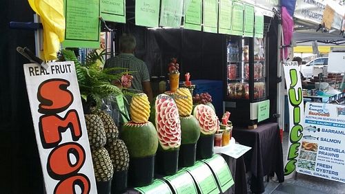 juice stall at City Farmers Markets in Brisbane