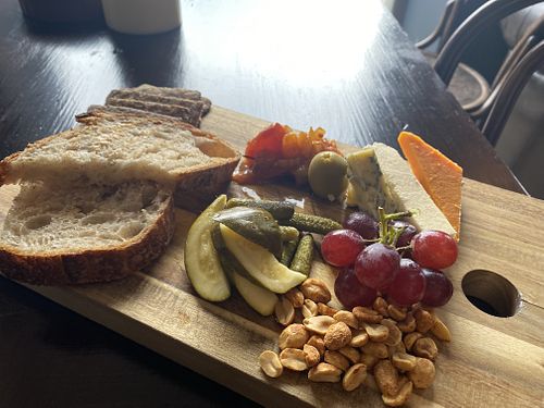 Vegan cheese board  at Freddie's Bar in Shipley