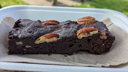 Pecan chocolate brownie at Chill & Grill in Ulverston