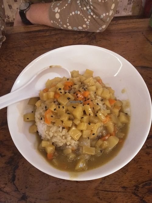 Mixed vegetable curry with rice. at Shi Zhiqian - 释之谦 in Dali