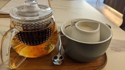 Earl Grey with oat milk at Journey Social Kitchen in Lancaster