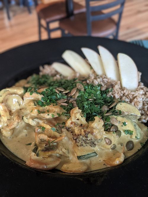 Yellow Curry. So tasty. at Julia's Vegetarian Restaurant in Pacific Grove